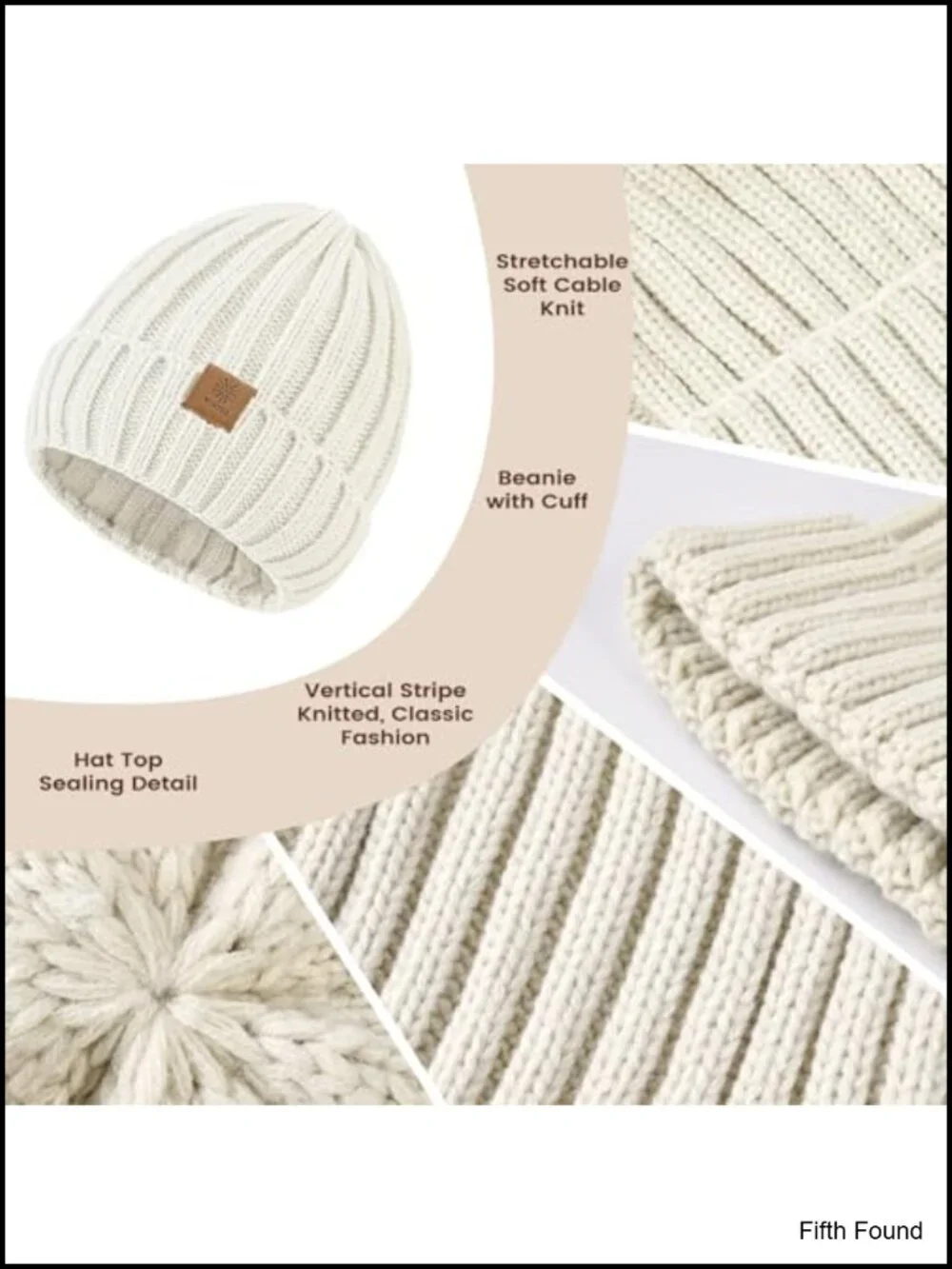 Winter Beanie Hat Scarf Gloves Set Warm Knit Touchscreen 3 in 1 Cold Weather